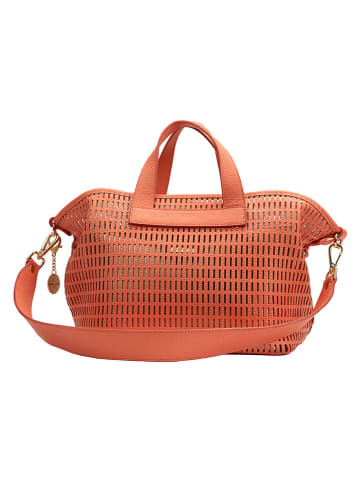 Leder-Henkeltasche "Soleil" in Lachs - (B)42 x (H)25 x (T)14,5 cm