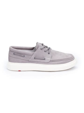 Leder-Mokassins in Grau