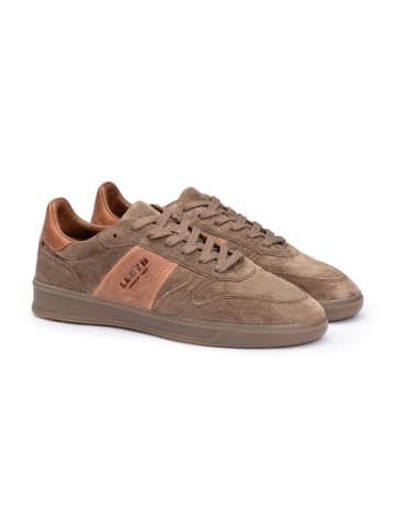 Skórzane sneakersy w kolorze jasnobrązowo-brązowym