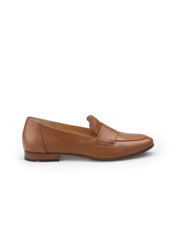 Leder-Slipper in Hellbraun