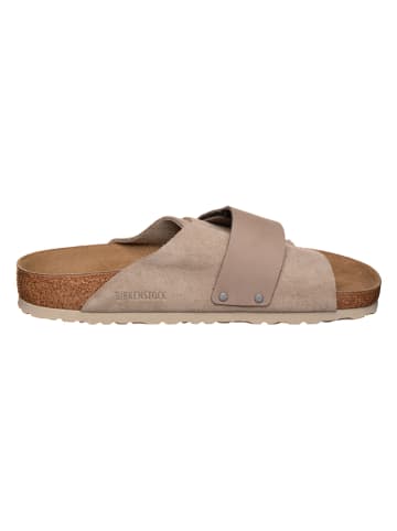 Leder-Pantoletten "Kyoto" in Taupe