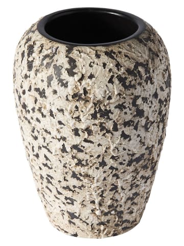 Wazon "Dawn" w kolorze kremowo-czarnym - wys. 26,5 x Ø 19 cm