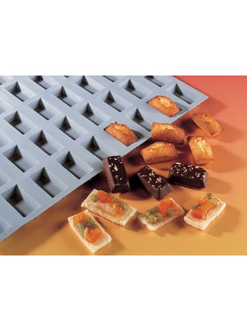 Mini-Financiers-Silikonform ''Elastomoule'' in Grau - (L)30 x (B)17,6 cm