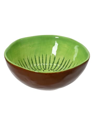 Miska w kolorze zielono-brązowym - wys. 5 x Ø 15 cm