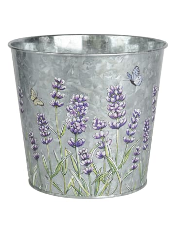 Doniczka w kolorze srebrnym - wys. 13,5 x Ø 15 cm