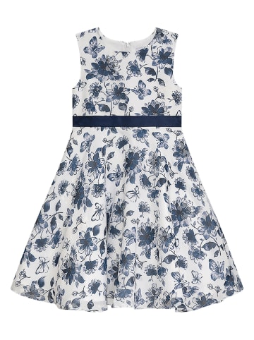 Jurk wit/donkerblauw