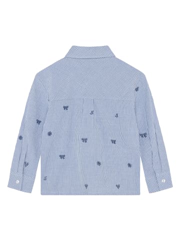 Bluse in Hellblau/ Weiß