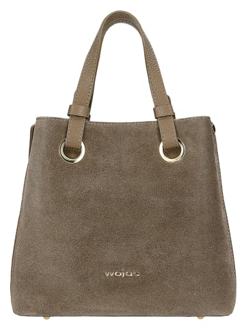 Leder-Henkeltasche in Taupe - (B)25 x (H)23 x (T)12 cm