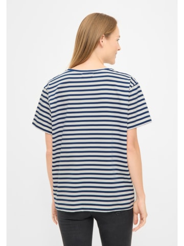 Shirt in Weiß/ Dunkelblau