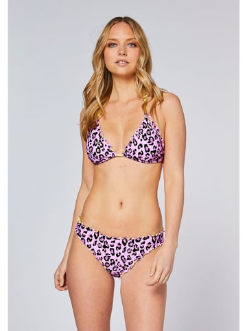Bikini w kolorze jasnoróżowo-czarnym