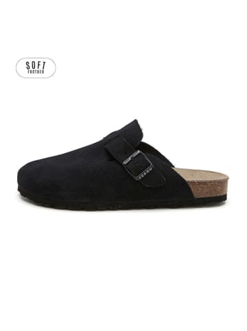 Leder-Clogs in Schwarz