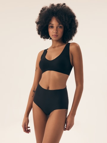 Pełne figi high waist (2 pary) w kolorze czarnym i szaroróżowym
