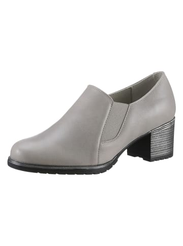 Leder-Ankle-Boots in Grau