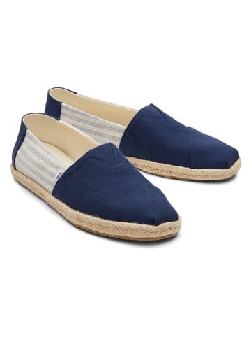 Espadrilles in Dunkelblau/ Creme