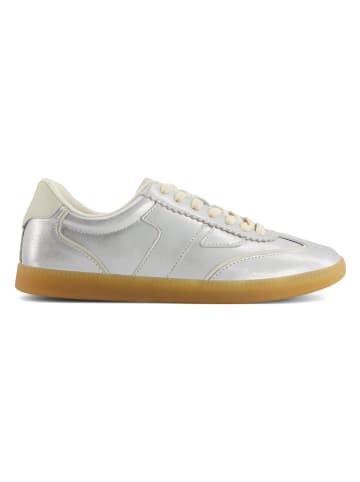 Skórzane sneakersy w kolorze srebrnym