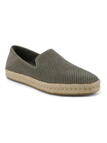 Leder-Espadrilles in Grau