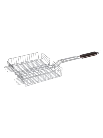 Koszyk grillowy w kolorze srebrnym - 25 x 32 cm