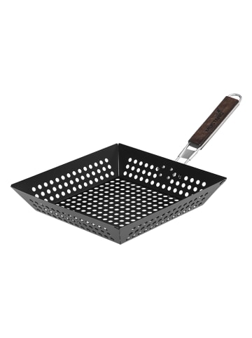 Grill-Wok-Pfanne in Schwarz - (L)30 x (B)30 cm