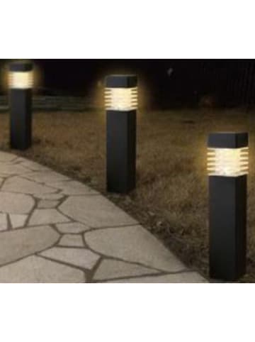Solarna lampa ogrodowa w kolorze czarnym na trzonku - wys. 40 cm