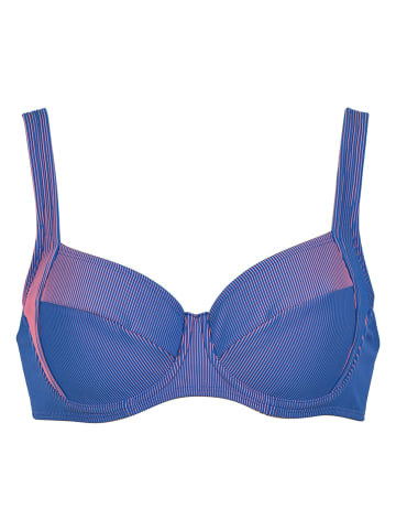 Bikini-Oberteil in Blau/ Pink