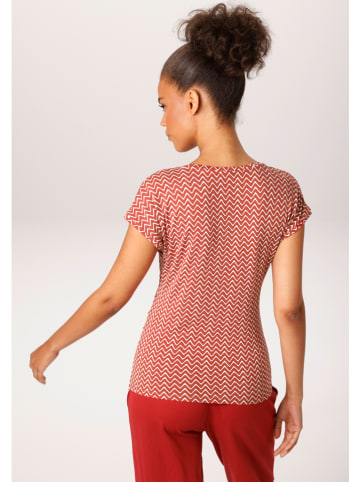Shirt roodbruin/wit