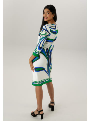 Jurk wit/blauw/groen
