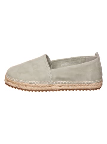 Skórzane espadryle w kolorze zielonym