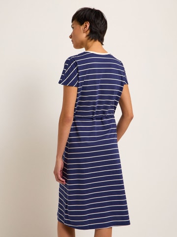 Jurk donkerblauw/wit