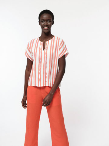 Blouse wit/koraalrood