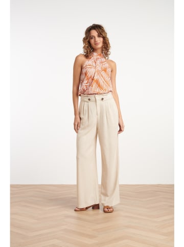 Blousetop oranje/crème