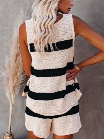 Stricktop in Creme/ Schwarz