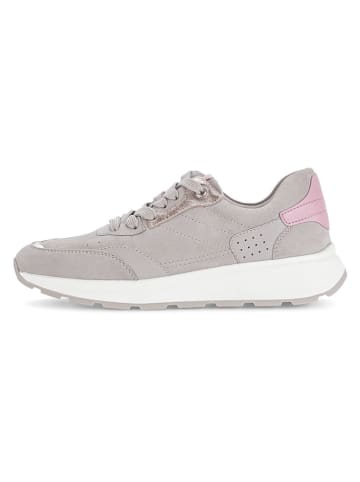 Leren sneakers taupe