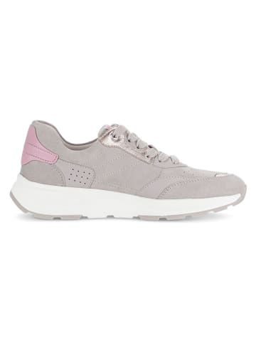 Leder-Sneakers in Taupe