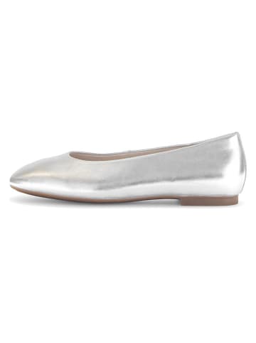 Leder-Ballerinas in Silber