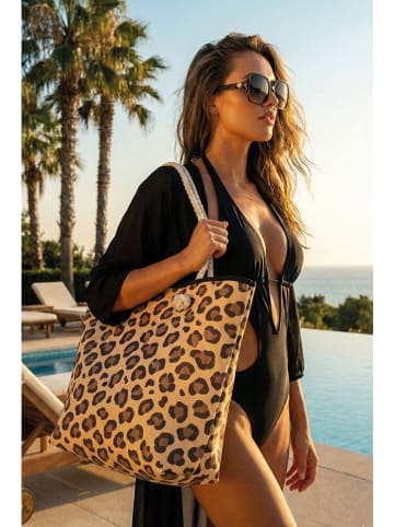 Strandtas beige - (B)56 x (H)35 x (D)15 cm