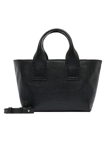 Leder-Henkeltasche in Schwarz - (B)23 x (H)18 x (T)11 cm