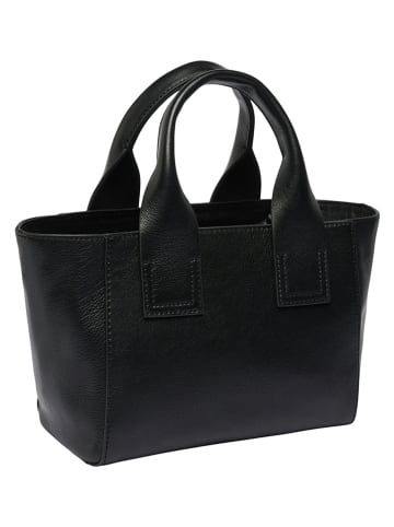 Leder-Henkeltasche in Schwarz - (B)23 x (H)18 x (T)11 cm
