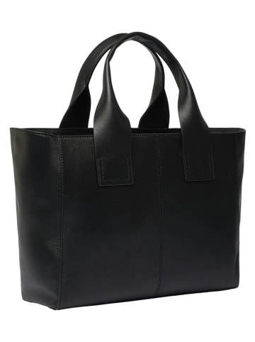 Leder-Henkeltasche in Schwarz - (B)35 x (H)27 x (T)13 cm