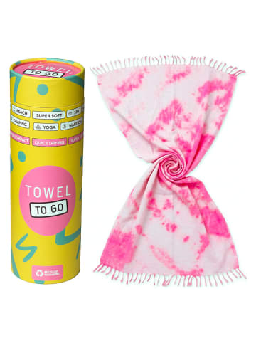 Strandtuch "Towel To Go - Laguna Neon Tie Dye" in Pink - (L)180 x (B)100 cm