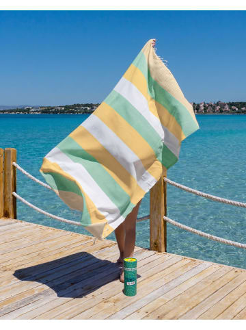 Strandtuch "Towel To Go - Palermo" in Mint/ Gelb - (L)180 x (B)100 cm