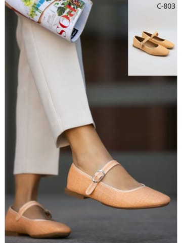 Spangenballerinas in Orange