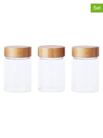 3er-Set: Gewürzgläser in Transparent/ Hellbraun - 75 ml