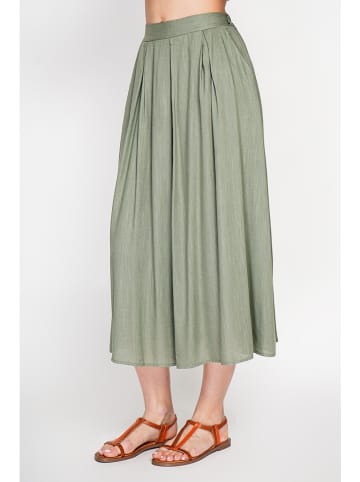 Leinen-Rock in Khaki