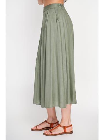 Leinen-Rock in Khaki