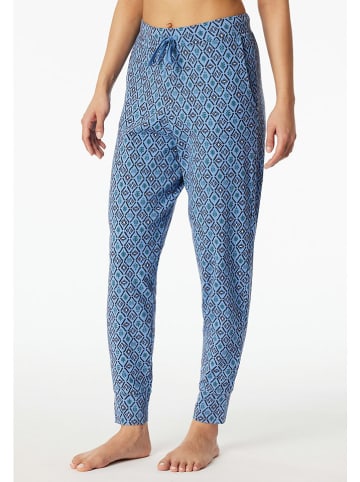 Pyjama-Hose in Hellblau/ Schwarz