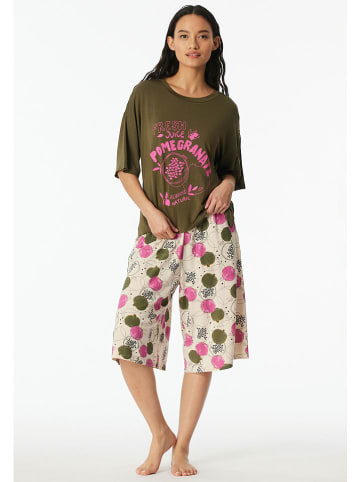 Pyjama in Khaki/ Creme