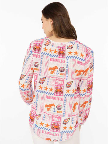 Blouse "Strandglück" crème/meerkleurig