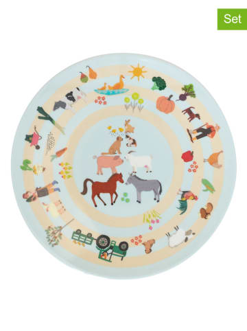 Talerze śniadaniowe (2 szt.) "My Little Farm" ze wzorem - Ø 15 cm