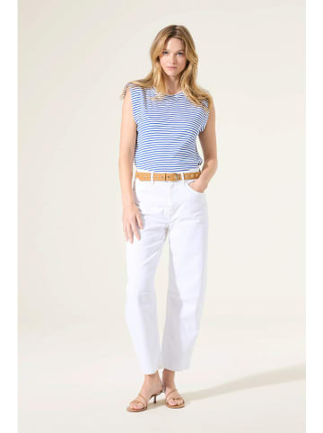 Shirt in Weiß/ Blau