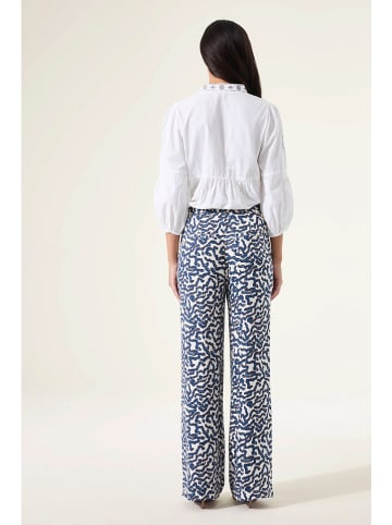 Broek wit/blauw